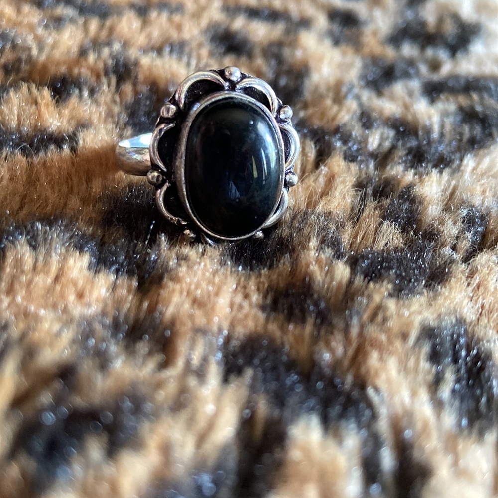 Onyx Silver Plated Hand Crafted Ring